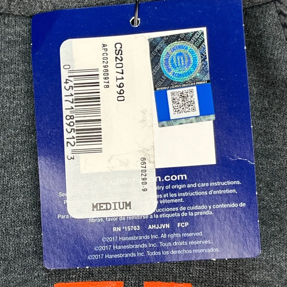 University of Illinois Fighting Illini Champion Hoodie Mens M Gray Fleece NCAA - Picture 6 of 14